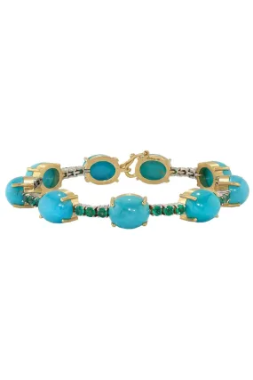 Turquoise and Emerald Tennis Bracelet