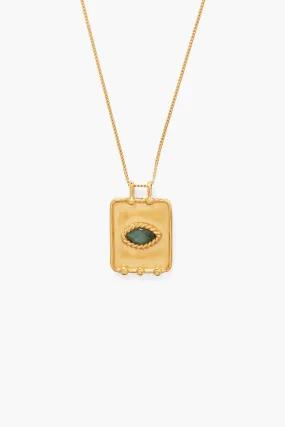 Twist Evil Eye Charm Necklace ~ Emerald
