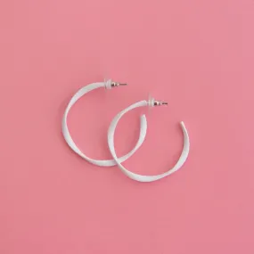 Twisted Hoop Earring Midi White