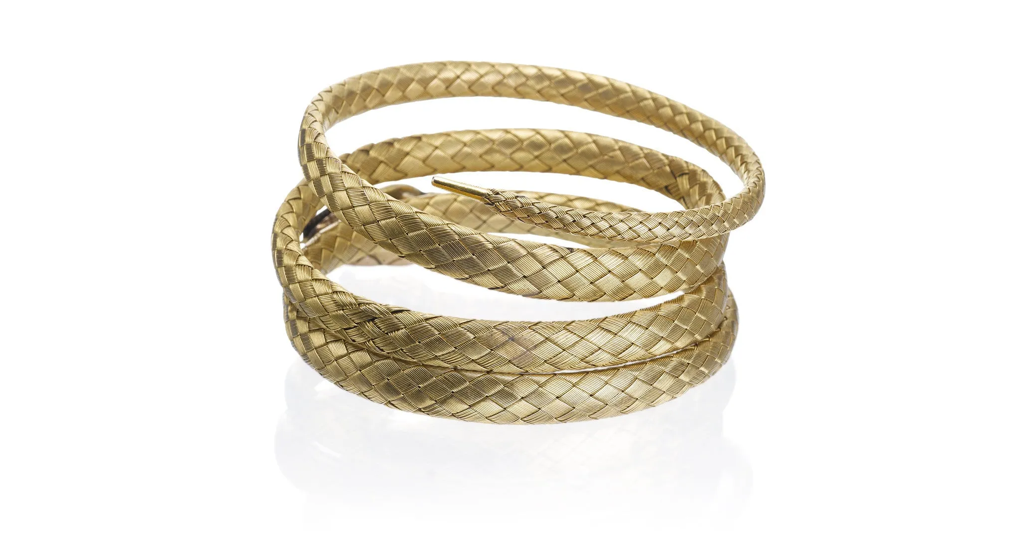 Victorian Diamond & Gold Snake Bangle