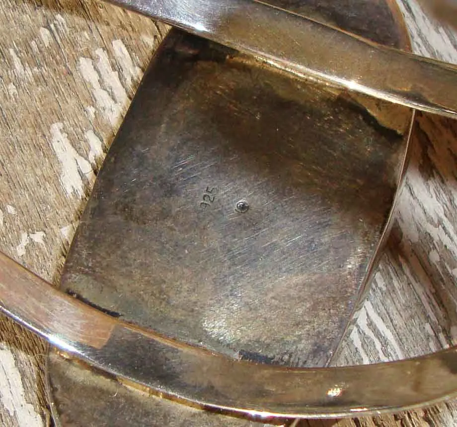 Vintage 70s Zuni Cuff Bracelet Sterling Silver & Pink MOP Shell