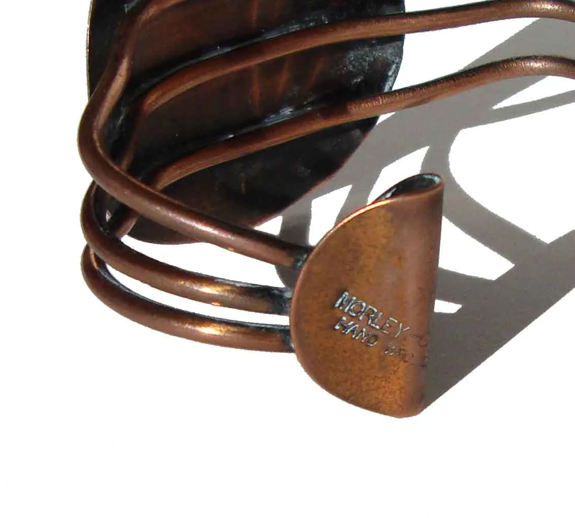 Vintage Modernist Copper Cuff Bracelet - Morley Crimi