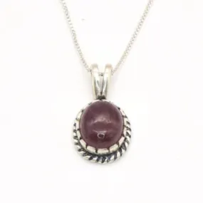Vintage Ruby Pendant - Real Ruby Necklace - Red Oval Necklace