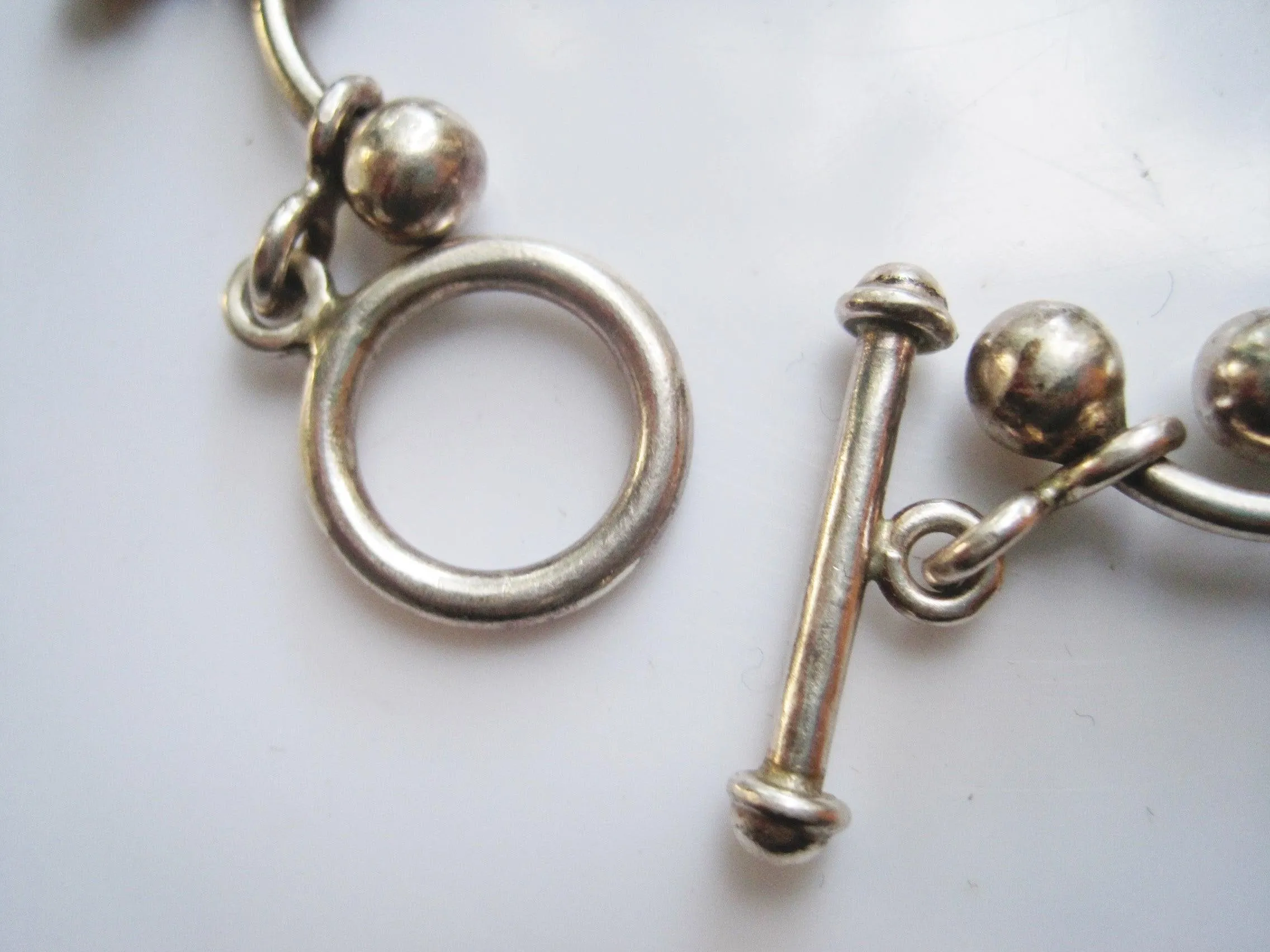 Vintage Sterling Silver Ball and Link Chain Bracelet