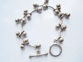Vintage Sterling Silver Ball and Link Chain Bracelet
