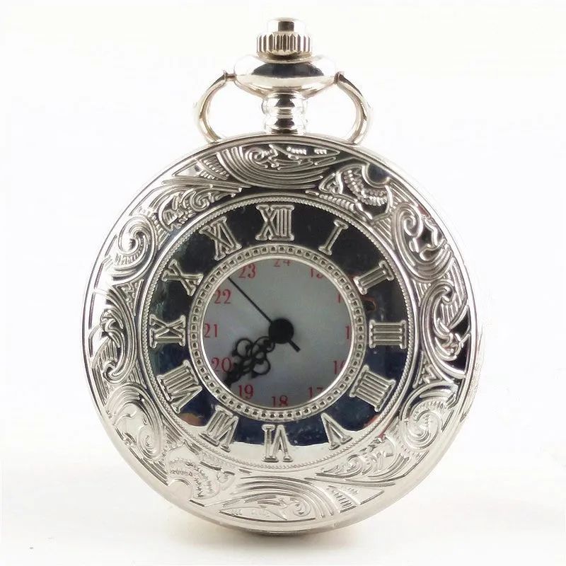 Waist Chain Quartz Pocket Watch Roman Style Hollow-out Old Watch Classic Retro Old-Fashioned Pocket Watch