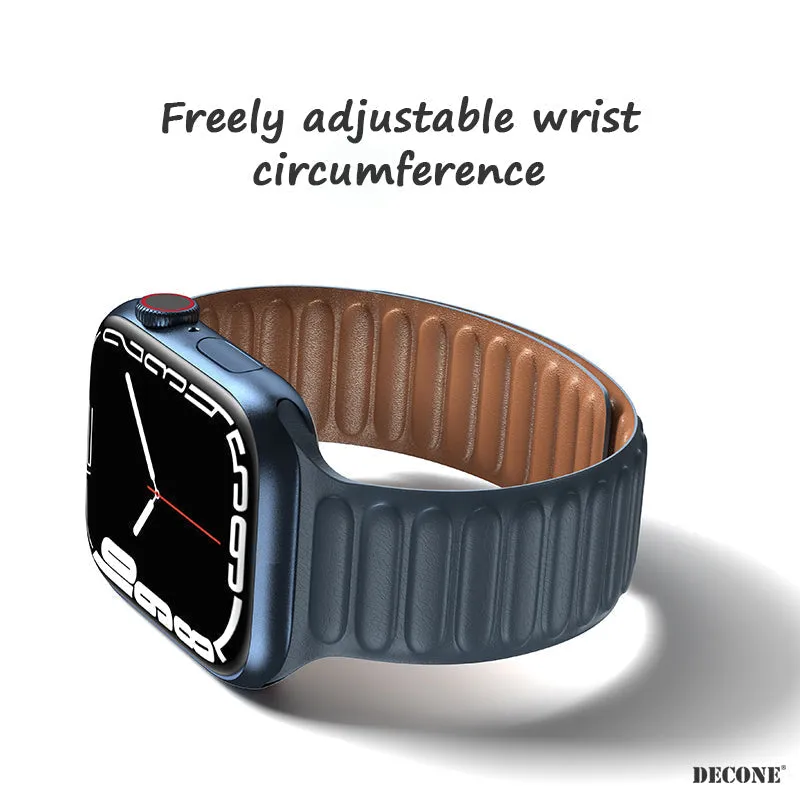White | Leather Link Magnetic Strap