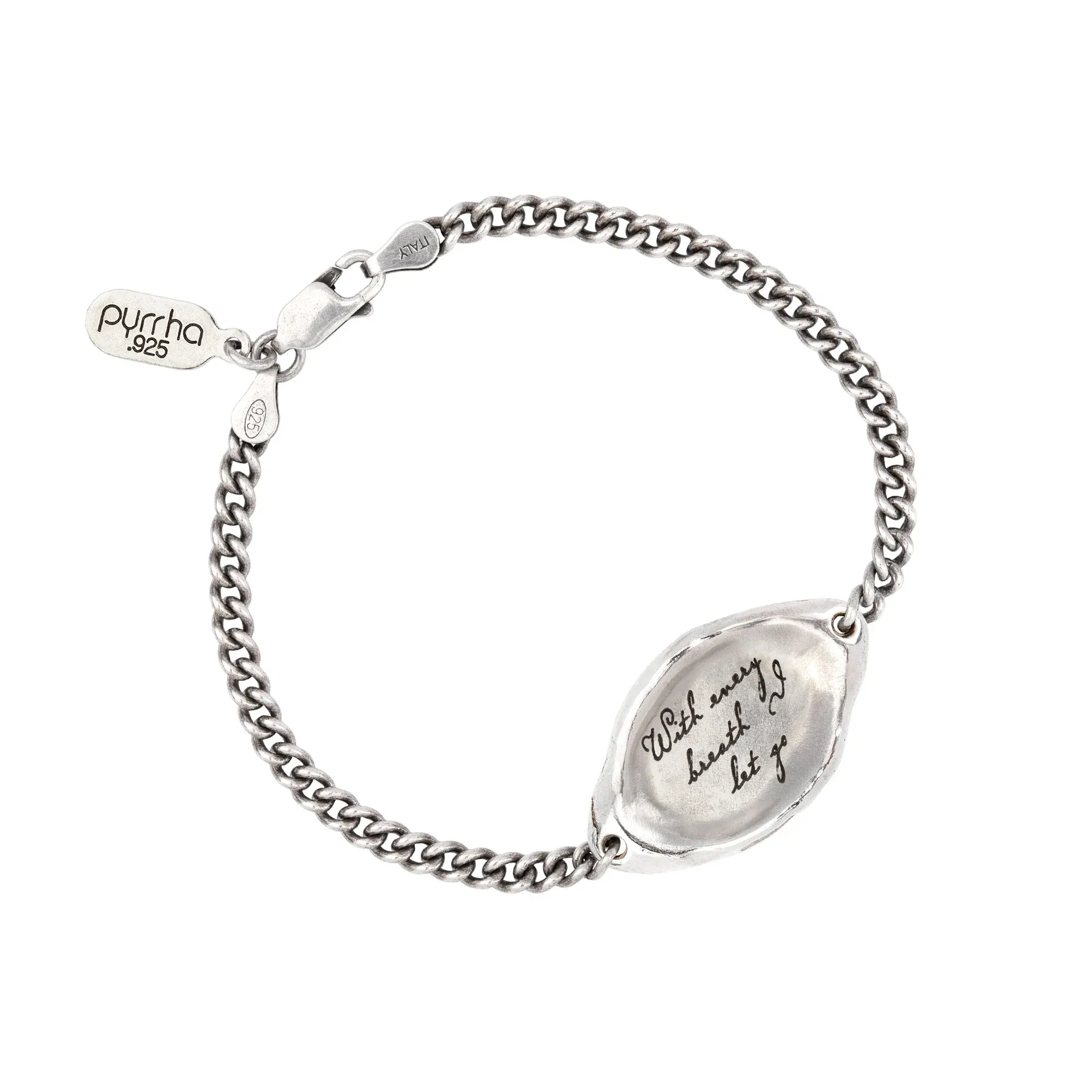 With Every Breath I Let Go Affirmation Talisman Chain Bracelet