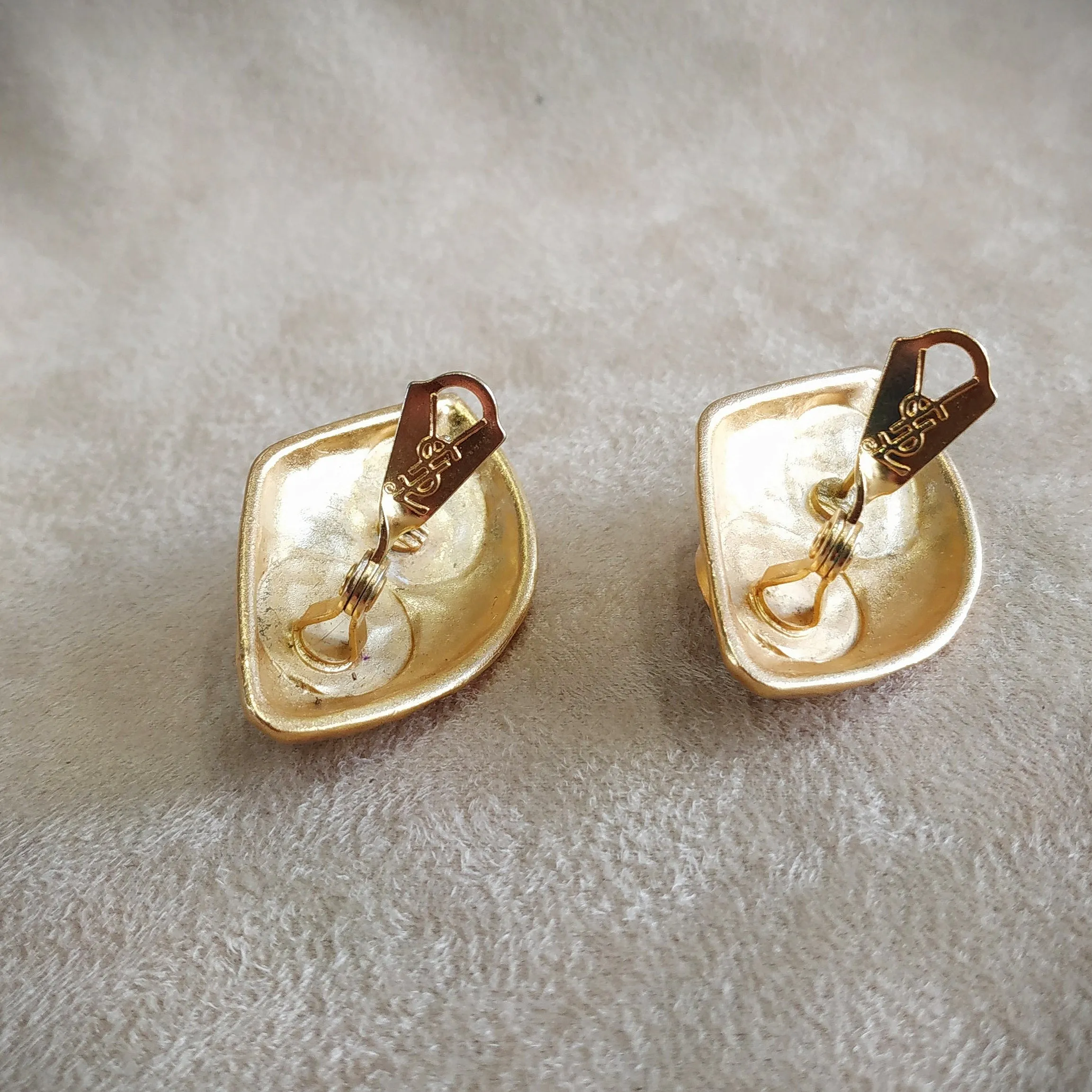 Yves Saint Laurent  Earrings Red  Gold Pierced earrings