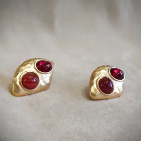 Yves Saint Laurent  Earrings Red  Gold Pierced earrings