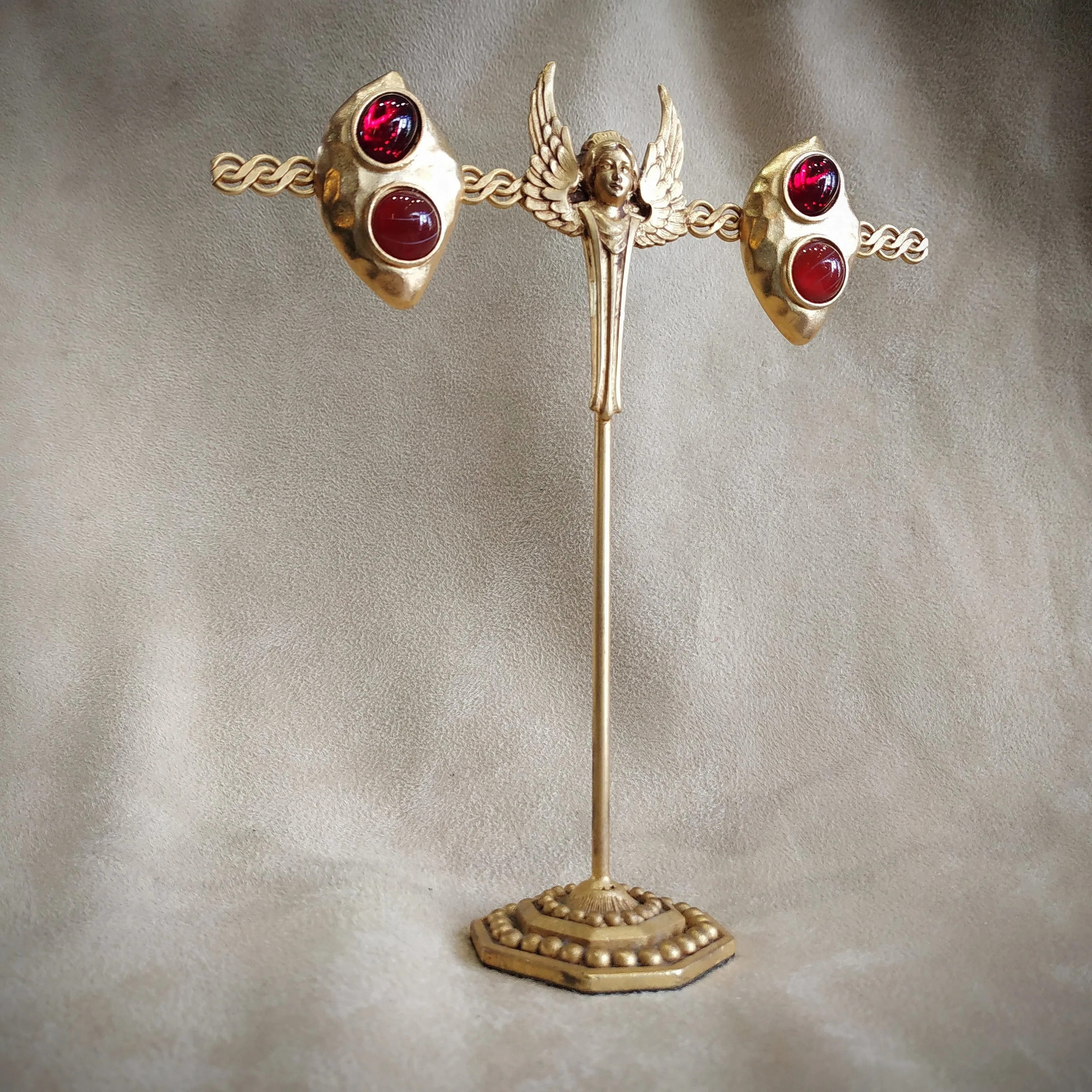 Yves Saint Laurent  Earrings Red  Gold Pierced earrings