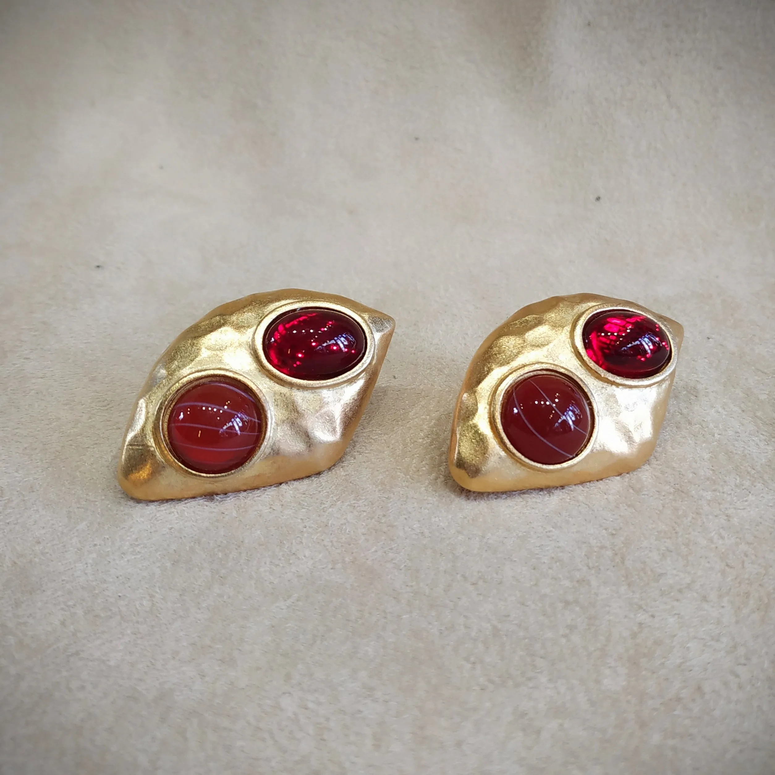 Yves Saint Laurent  Earrings Red  Gold Pierced earrings
